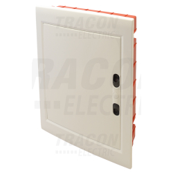 Boîte de distribution encastrée - cache plat blanc - rail N-PE 2×12 (24) modules - IP40 - dimensions 395×305×85mm