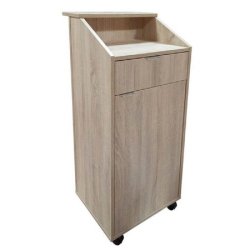 Borne d'accueil mobile d'intérieur décor Chianti Oak