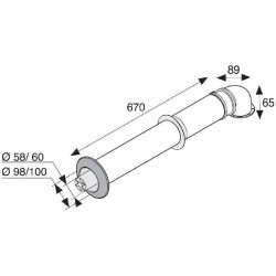 Kit ventouse universel pour chauffe-bains Opalia F14E - F17E - diamètre 60/100mm - 086633D0
