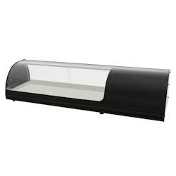 Vitrine réfrigérée pour tapas pour 4 gn 1/3 verre courbe - 1105x400x285 mm - 160 W 230/1V - 13CC2114 Eurast - inox 13CC2114