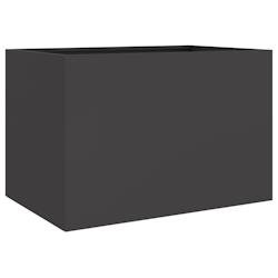 Helloshop26 - Jardinière bac lit surélevé plantes fleurs terrasse jardin 62 x 47 x 46 cm acier noir 02_0037758 - noir acier 3000217866380