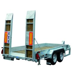 Remorque porte-engin de 6 tonnes à 2 essieux freinés avec roues extérieurs - ECIM - PEG 45 600 FR