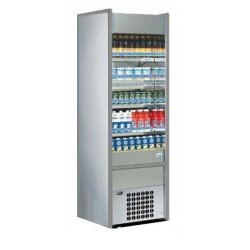 Vitrine inox SLIM positive libre-service - 4 étagères - Gamme de température +2°C / +4°C