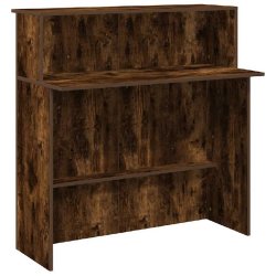 Bureau de réception chêne fumé 100x50x103,5cm bois d'ingénierie Modèle Vega Moderne - 8721158658654