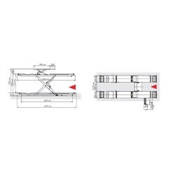 R44ctlti pont elevateur a ciseaux encastre  4,4 tonnes avec levage auxiliaire