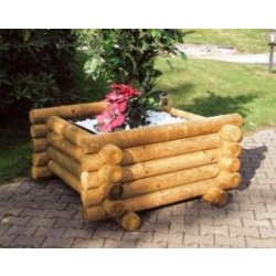 Jardinières bois Menez Hom - Pin traité classe IV - Rondins massifs Ø 12