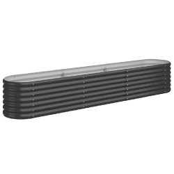 Helloshop26 - Jardinière bac lit surélevé plantes fleurs terrasse jardin de jardin acier enduit de poudre anthracite 02_0039473 - acier 3000218528546