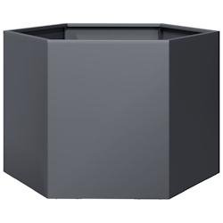Helloshop26 - Jardinière bac lit surélevé plantes fleurs terrasse jardin hexagone 69 x 60 x 45 cm acier anthracite 02_0038648 - acier 3000214055183