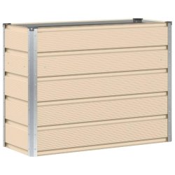 Helloshop26 - Jardinière moderne pour jardin terrasse 100 x 40 x 75 cm design épuré en acier ivoire 02_0059138 - acier 3000240970658