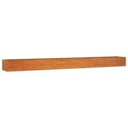 Helloshop26 - Jardinière bac lit surélevé plantes fleurs terrasse jardin de jardin rouillé 600 x 80 x 45 cm acier corten marron 02_0039877 - marro