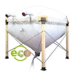 Silo de stockage Flexilo ECO - montage simple et rapide pour granulés de bois avec châssis en bois robuste et durable - ABS