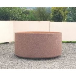 Jardinière ronde Mykérinos en béton armé - Autostable - Option antigraffiti et pieds