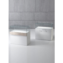 Vitrine comptoir de vente QF-10BVA - verre trempé, serrure intégrée, 100x53x100 cm