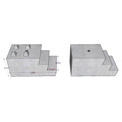 BB600x600x1200 - Bloc béton empilable type Lego - Stock Bloc - Poids 0,820 t