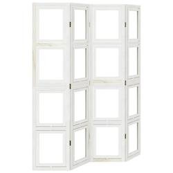 Décoshop26 - Paravent séparateur de pièce cloison 4 panneaux en bois de paulownia blanc avec porte photos DEC030852 - blanc 3000258155313