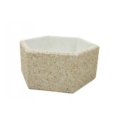 Jardinière hexagonale en béton - autostable, résistante aux chocs et disponible en plusieurs dimensions