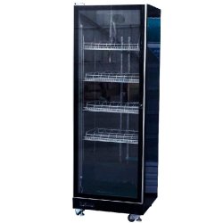 Romux® Professional Vitrine Réfrigérée MC 1 Porte 450 Litres Noir Ventilées | Vitrine a boissons | Réfrigération Verticale Positive - noir inox