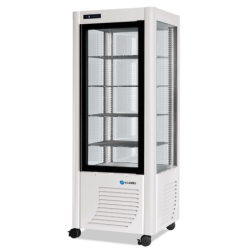 Vitrine pâtissière positive - 4 faces vitrées - 400 litres - SCAIOLA - Froid ventilé - Éclairage LED