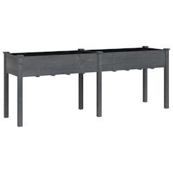 Helloshop26 - Jardinière bac lit surélevé plantes fleurs terrasse jardin avec doublure 203 x 53 x 76 cm bois massif de sapin gris 02_0038128 - gris