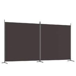Décoshop26 - Séparateur de pièce cloison 2 panneaux 348 x 180 cm tissu marron et fer DEC030712 - marron 3000258076496