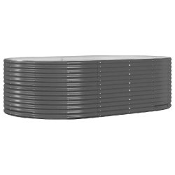 Helloshop26 - Jardinière surélevée moderne pour jardin balcon terrasse 212 x 140 x 68 cm en acier galvanisé anthracite 02_0046602 - acier 30002343