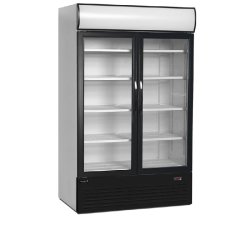 Vitrine réfrigérée FSC - 2 ou 3 portes avec caisson lumineux - Finition au choix - Référence FSC1200H