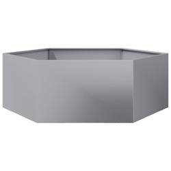 Helloshop26 - Jardinière bac lit surélevé plantes fleurs terrasse jardin hexagone 138 x 120 x 45 cm acier galvanisé Argent 02_0038640 - acier 3000