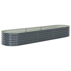 Helloshop26 - Jardinière lit surélevé plantes fleurs jardin 320 x 80 x 44 cm acier galvanisé gris 02_0001046 02_0001046 - gris acier 3666982309813
