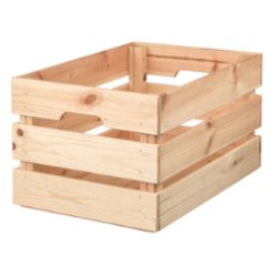 Caisse en bois pin massif avec poignées pour rangement IVAR