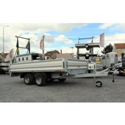 Remorque plateau - Humbaur HN 203118 / HN 253118 - 2 essieux, ridelles alu, roues surbaissées