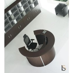 Banque d'accueil courbe ROCK - Mobel Linea. - Acacia clair