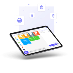 Caisse enregistreuse tactile pour snack et fast food - 60 modules pour gestion des menus, reporting et intégration livraison