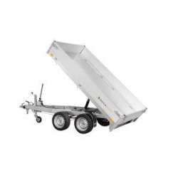 Benne 276x170 cm - 2000 kg PTC - 2 essieux - pompe manuelle Saris - modèle K1
