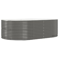 Helloshop26 - Jardinière bac lit surélevé plantes fleurs terrasse jardin de jardin 212 x 140 x 68cm acier enduit de poudre gris 02_0039408 02_00394