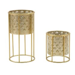 Support à plantes en métal Coppia (Lot de 2) Modèle 1 Mauro Ferretti - doré métal 142621000A