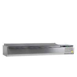 Vitrine réfrigérée GN1/4 VK33-180 S/S LID Inox L1800mm 16509 TEFCOLD