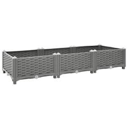 Helloshop26 - Jardinière bac lit surélevé plantes fleurs terrasse jardin 120 x 40 x 23 cm polypropylène gris 02_0039197 02_0039197 - gris 30002184