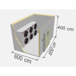 Chambre de congélation industrielle TD SR-156 - 156 m3 - Isolation en panneaux sandwich - Capacité 12 500 kg