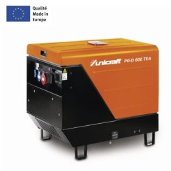 Groupe électrogène Unicraft PG-D 600 TEA - Diesel insonorisé - Puissance 2,4/4,5 kW - Réservoir 24L