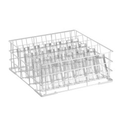 ​​​​​​​Casier à verres (L)500 x (P)500 x (H)205 mm en acier revêtu blanc