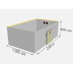 Chambre froide positive industrielle TD CR-1200B - Isolation en panneaux de polyuréthane - 1200 m3 - Porte coulissante