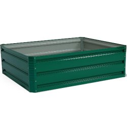 Helloshop26 - Jardinière surélevée 100 x 80 x 30 cm robuste et durable ambiance cosy en acier vert foncé 20_0012216 - vert métal 3000227121431