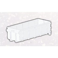 Benne à déchets grands volumes ouverte 20m3 - Plancher 4mm - Dimensions 6,46m x 2,46m x 1,766m - Poids total 2,08T