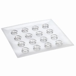Plateau de service Odysée pour 16 flûtes PS 29,5x29,5x1,7cm transparent - par 25