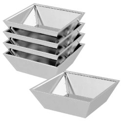 Helloshop26 - Lot de 5 cache-pots trapézoïdaux modernes jardin extérieur 50 x 50 x 15 cm en acier inoxydable argent 02_0052391 - inox 3000237392258