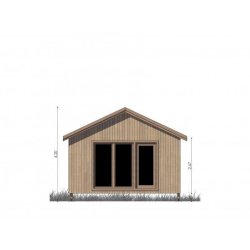 Studio de jardin - maison de jardin 20 m² avec ossature bois et baie vitrée - clé en main
