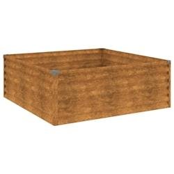 Helloshop26 - Jardinière bac lit surélevé plantes fleurs terrasse jardin de jardin 100 x 100 x 36 cm acier corten marron - marron métal 3000218456948