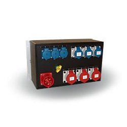 114-05-163 - Coffret de distribution Indu Electric avec prises de courant pour rack 19″ et options RCD 40A 30mA
