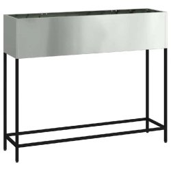 Helloshop26 - Bac de jardin surélevé moderne 100 x 26 x 82 cm facile à nettoyer design contemporain en acier galvanisé argent - métal 3000237243901