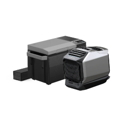 Climatiseur portable EcoFlow WAVE 2 + Batterie + Réfrigérateur portable EcoFlow GLACIER + Batterie enfichable